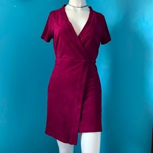 Burgundy Microsuede Dress